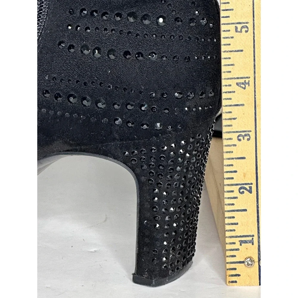INC International Concepts Vyomi Black Rhinestone Studded Ankle Boots Womens 11M